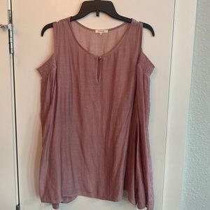 Cold Shoulder Red Blouse